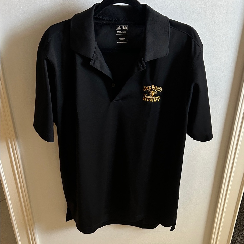 Adidas Black Polo with Gold Logo